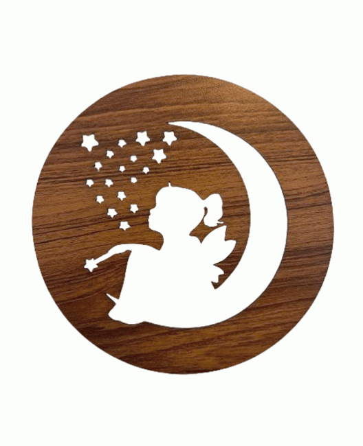 Letrero magnético de madera, Ángel de las Estrellas, 18 cm, para HMD999