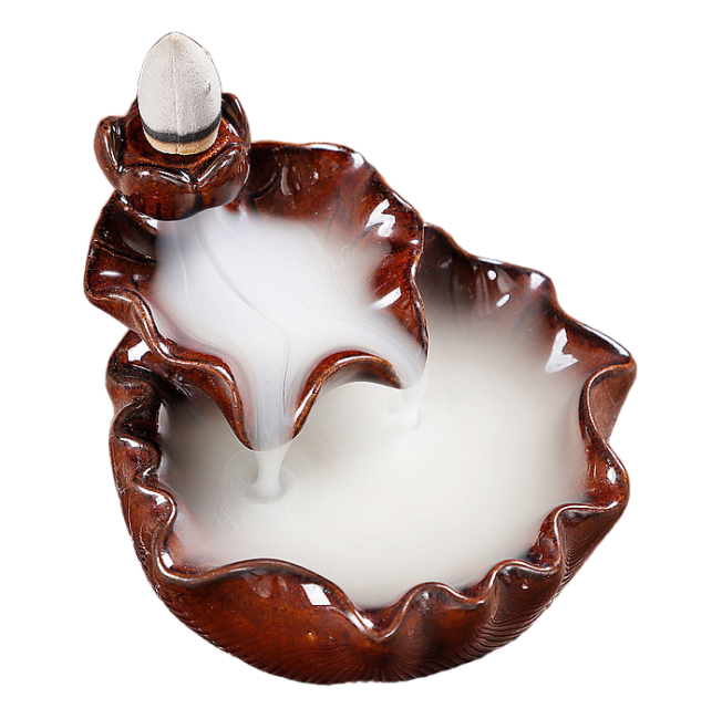 Porta incienso de reflujo de cerámica con cascada de flor de loto 6 cm