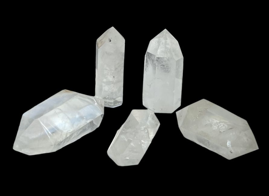 Prismas de cristal de roca de Madagascar - 5 piezas 868 gr