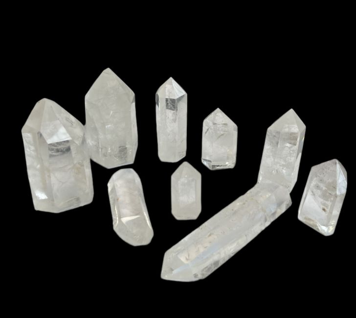 Prismas de cristal de roca de Madagascar - 9 piezas 1.360k