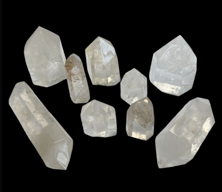 Prismas de cristal de roca de Madagascar - 9 piezas 1.392k