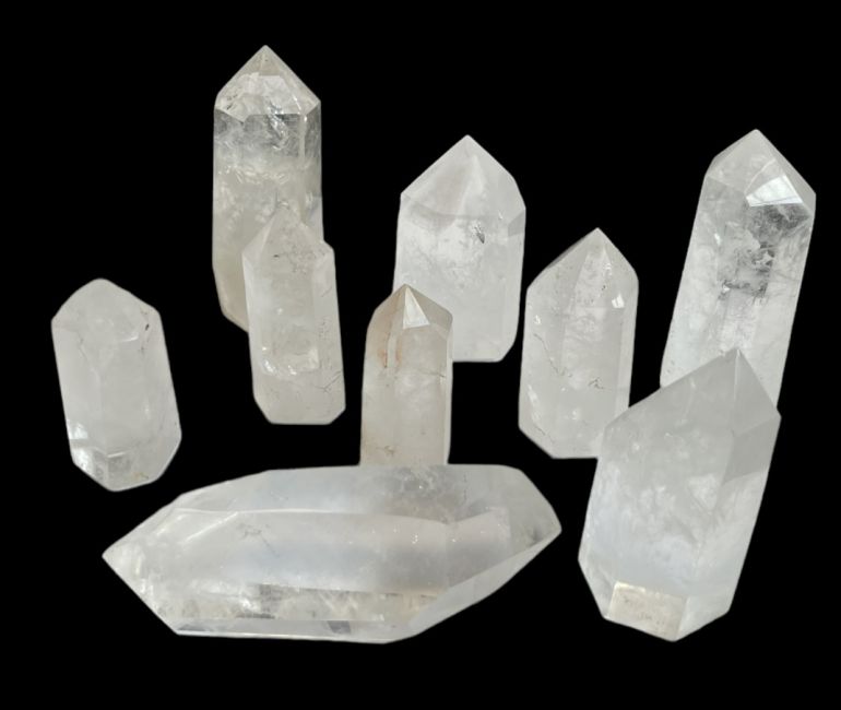 Prismas de cristal de roca de Madagascar - 9 piezas 1.537 k