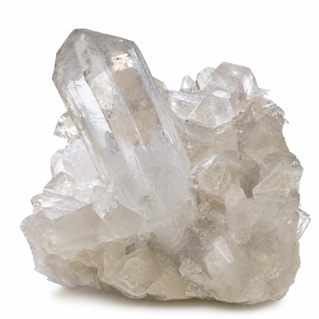 incienso en Drusa de cristal de roca 1,355 kg