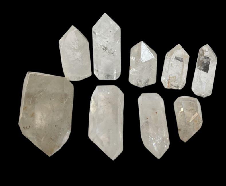 Prismas de cristal de roca de Madagascar - 9 piezas 1.700k