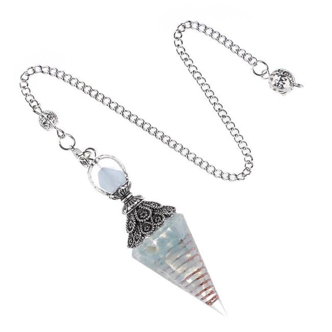 Péndulo Orgonita Aguamarina 6 caras