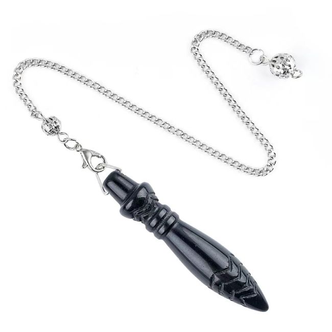 Péndulo de Thoth de obsidiana negra