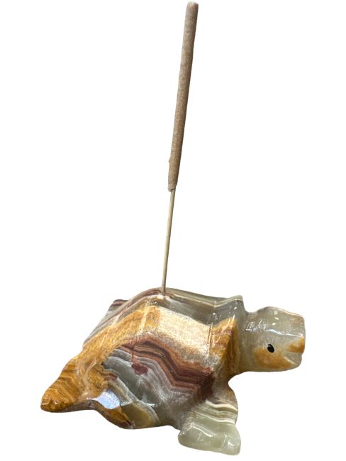 incienso en Porta incienso tortuga piedra onix 6cm