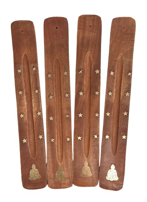 Porta incienso de madera Buddha Ski x10