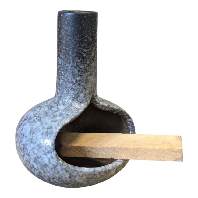 Quemador de fumigación de cerámica negra con pantallas blancas