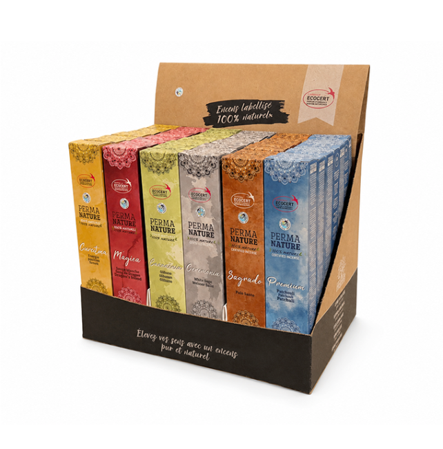 incienso en Expositor de Incienso Perma-Nature Ecocert Fair Trade 42 uds