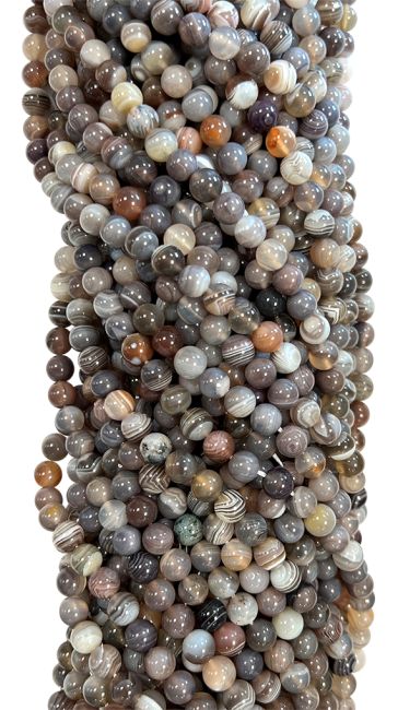 Perlas de Agate Botswana AA de 6mm en hilo de 40cm