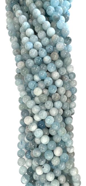 Perlas de Aguamarina de 10mm en hilo de 40cm