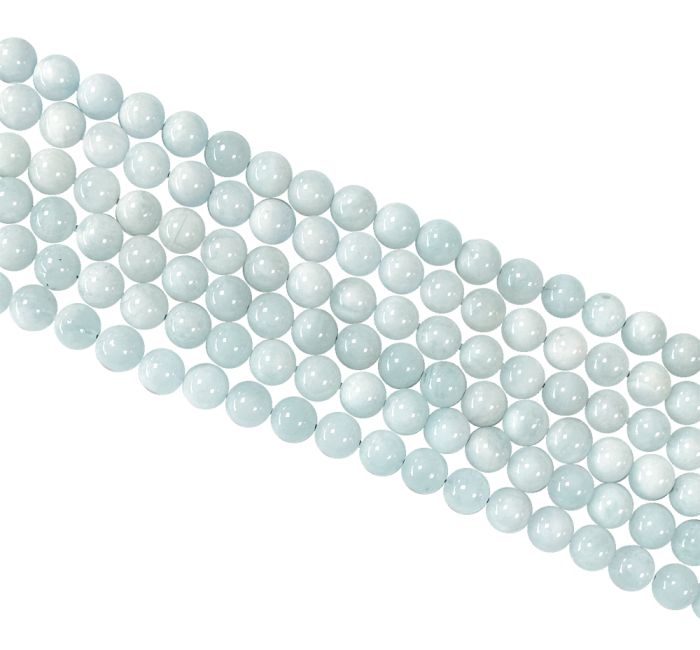 Perlas de Aguamarina 6mm en hilo de 40cm