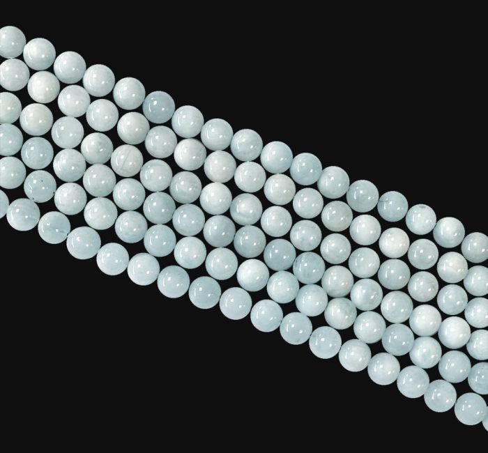 Perlas de Aguamarina de 8mm en hilo de 40cm