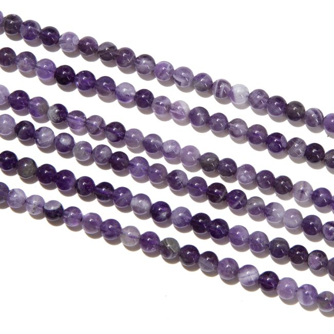 Perlas de Ametista rubana A de 4mm en hilo de 40cm