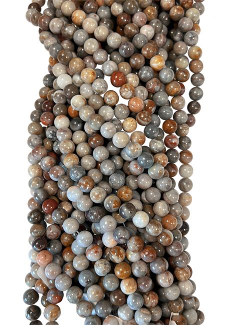 Perlas de Agate Plume de 6mm en hilo de 40cm