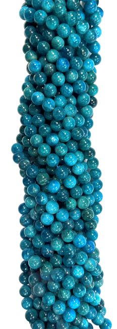 Perlas de Apatita Azul AA de 5-6mm en hilo de 40cm