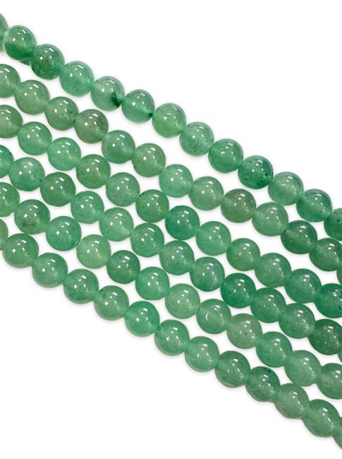 Perlas de Aventurina verde de 6mm en hilo de 40cm