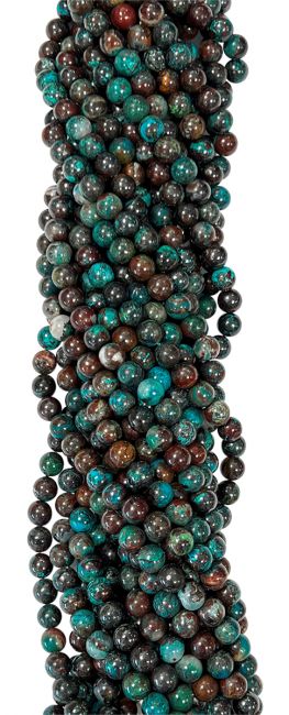 Perlas de Chrysocolla del Congo AA de 6mm en hilo de 40cm