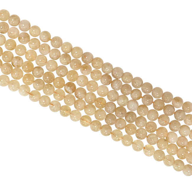 incienso en Perlas de Citrino Natural de 6mm en hilo de 40cm