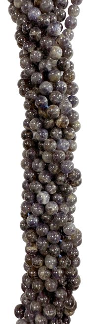 Perlas de Cordierite Lolite de 8mm en hilo de 40cm