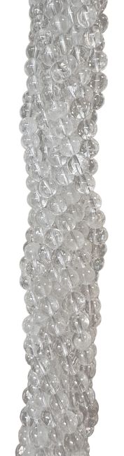 Perlas de Cristal de roca de 6mm en hilo de 40cm