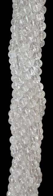 Perlas de Cristal de roca de 8mm en hilo de 40cm