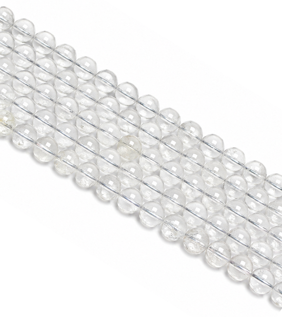 Perlas de Cristal de roca de 10mm en hilo de 40cm