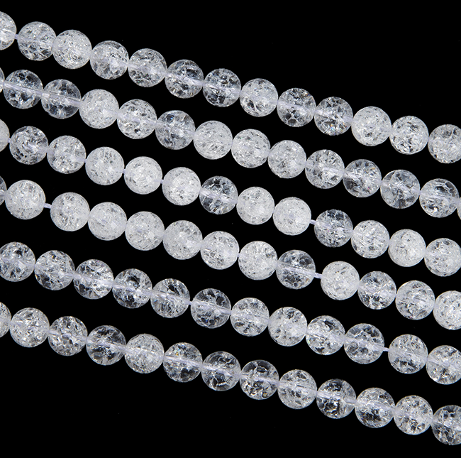 Perlas de Crack de Cristal de Roca A de 4mm en hilo de 40cm