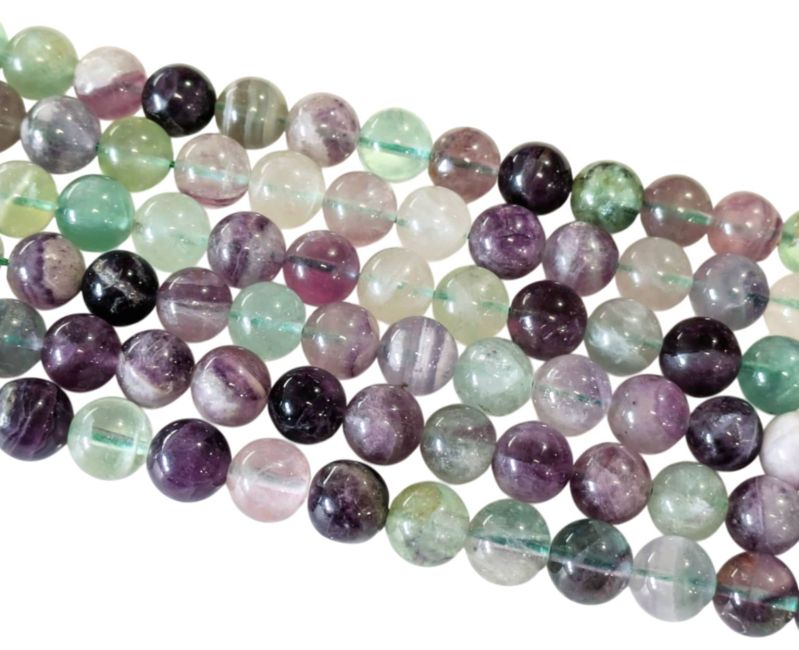 Fluorita A+, cuentas de 10 mm en alambre de 40 cm