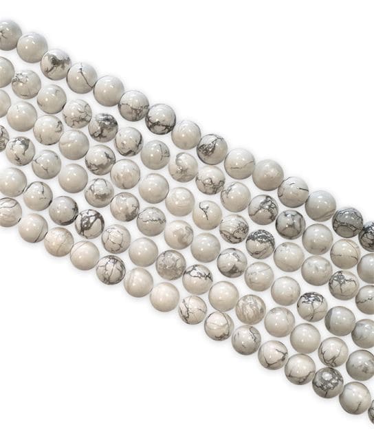 incienso en Perlas de Howlita A de 10mm en hilo de 40cm|es