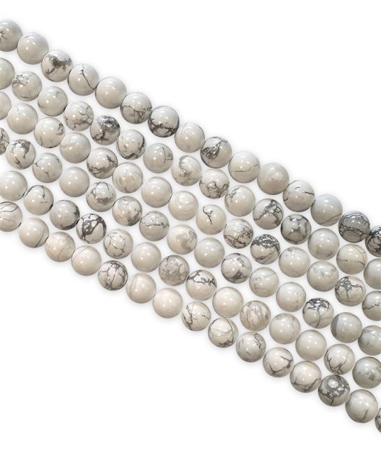 Perlas de Howlita A de 4mm en hilo de 40cm