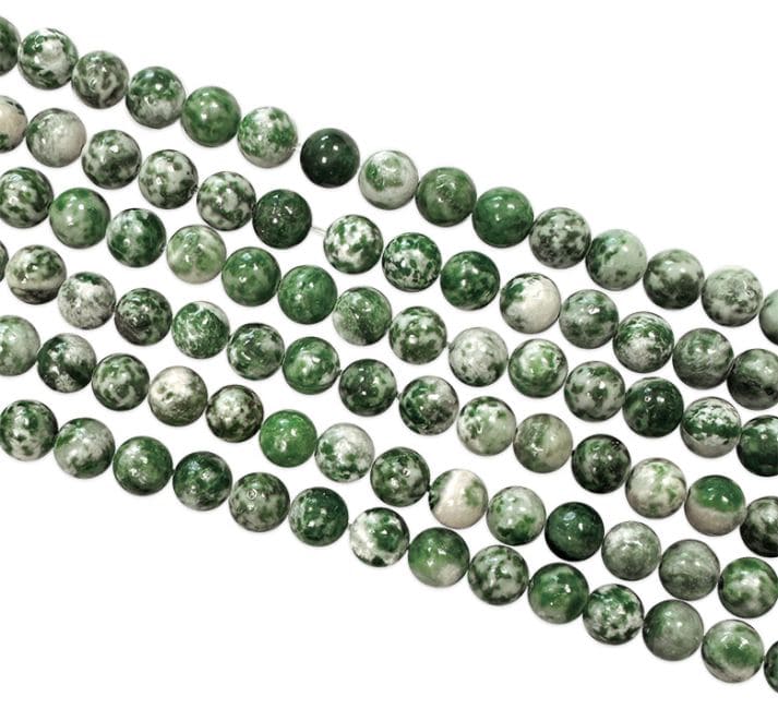 Perlas de jade verde A de 6mm en hilo de 40cm