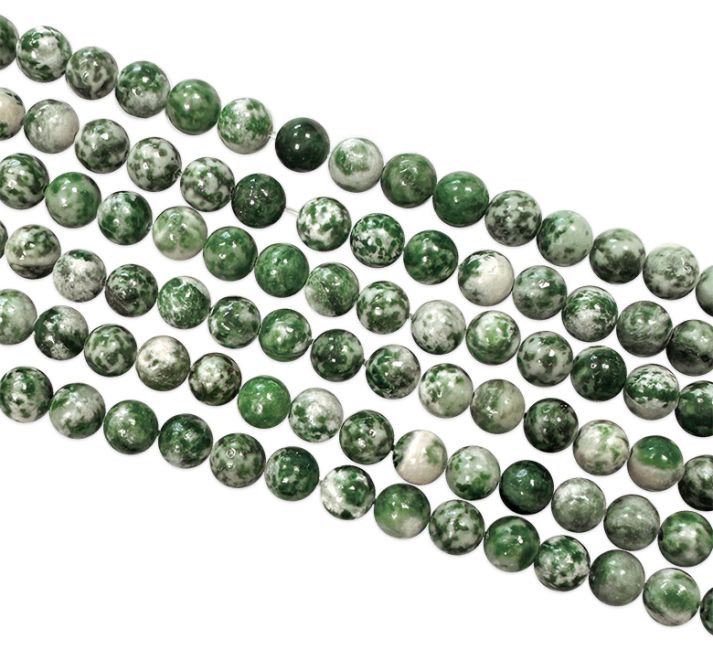 Perlas de jade verde A de 8mm en hilo de 40cm