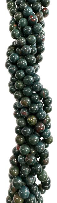 Perlas de Jaspe heliotropo Bloodstone de 6mm en hilo de 40cm