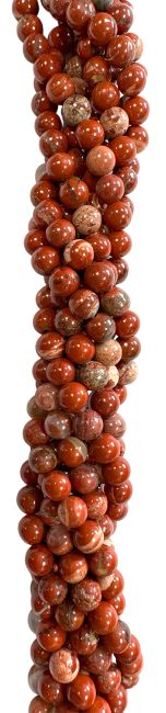 Perlas de jaspe rojo de 10mm en hilo de 40cm