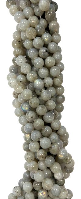 Perlas de labradorita de 10mm en hilo de 40cm.