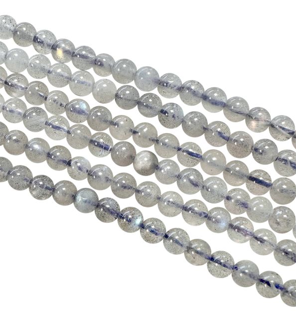 Perlas de labradorita A de 3-4mm en hilo de 40cm.