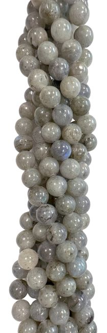 Perlas de labradorita de 8mm en hilo de 40cm.