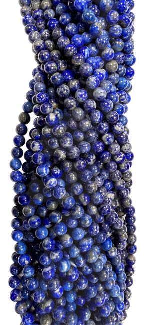Perlas de lapislázuli A de 6mm en hilo de 40 cm
