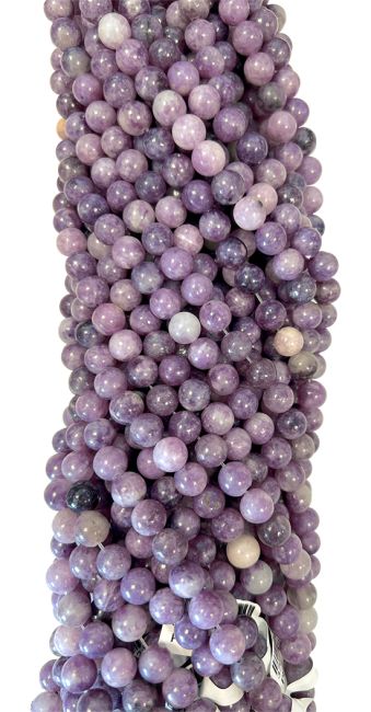 Perlas de Lepidolita A de 4mm en hilo de 40cm