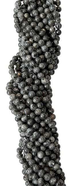 Perlas de Larvikite de 4mm en hilo de 40cm