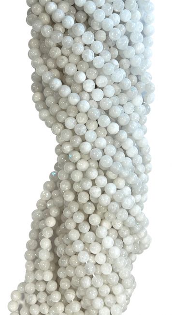 Abalorios AA de peristerita de piedra luna blanca de 10 mm en un hilo de 40 cm
