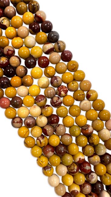 Perlas de Jaspe Mokaite A de 10mm en hilo de 40cm