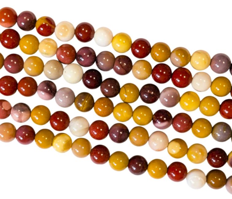 Perlas de Jaspe Mokaite A de 8mm en hilo de 40cm