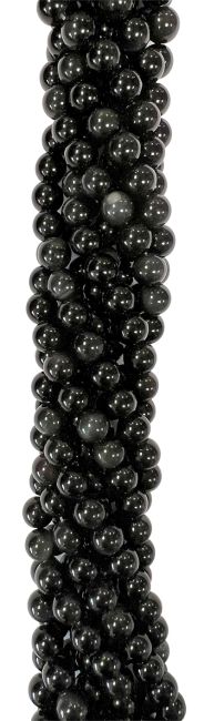 Perlas de Obsidiana Ojo Celestial A de 4mm en hilo de 40cm