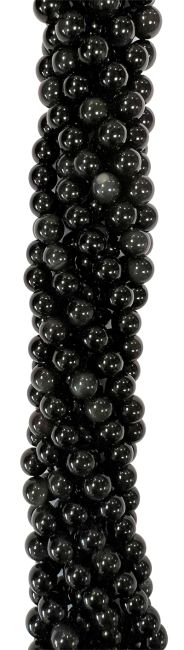 Perlas de Obsidiana Ojo Celestial A de 6mm en hilo de 40cm