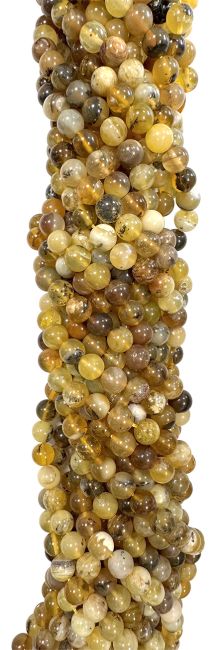 Perlas de Opalo Amarillo de 6mm en hilo de 40cm