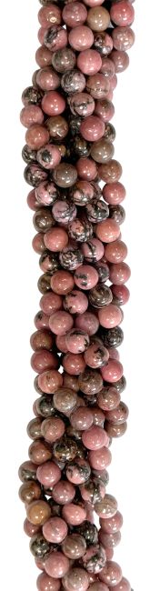 Perlas de Rhodonite de 4mm en hilo de 40cm