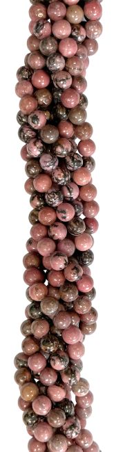Perlas de Rhodonite de 8mm en hilo de 40cm